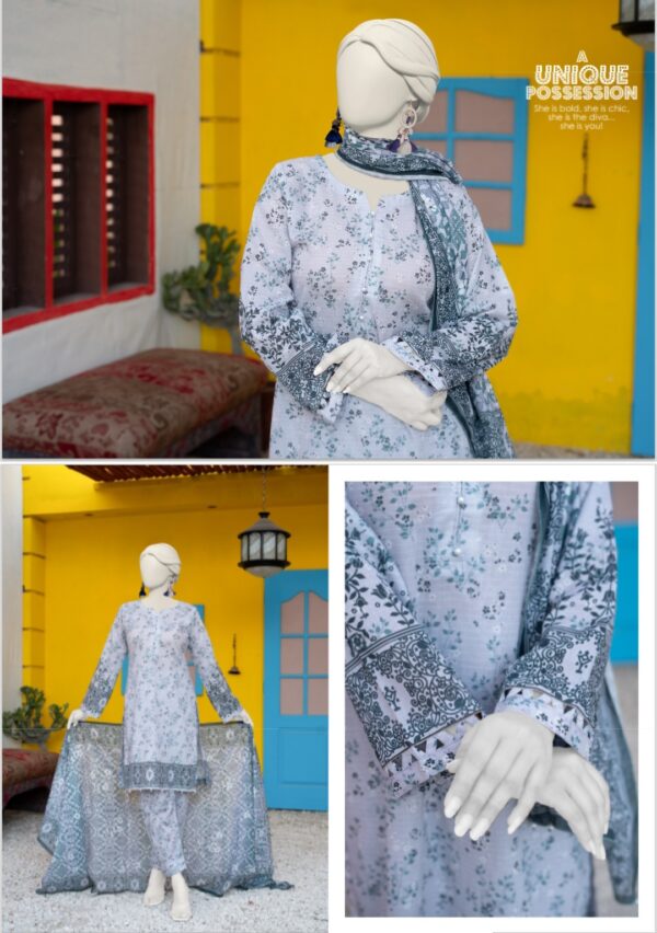 HAYA CITY TEXTILE BY BRAND'S LOVER UNSTITCHED LAWN 3PC SUIT NEW COLLECTION 2025 - Image 9