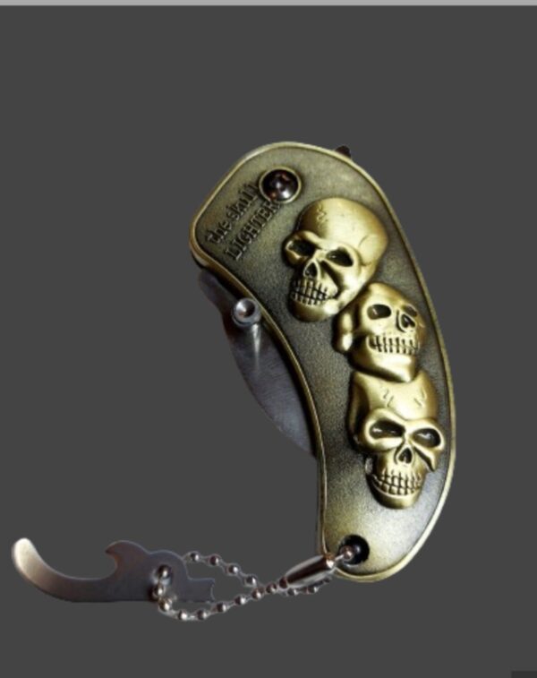 Fantasy Skull Lighter with Knife - Image 4