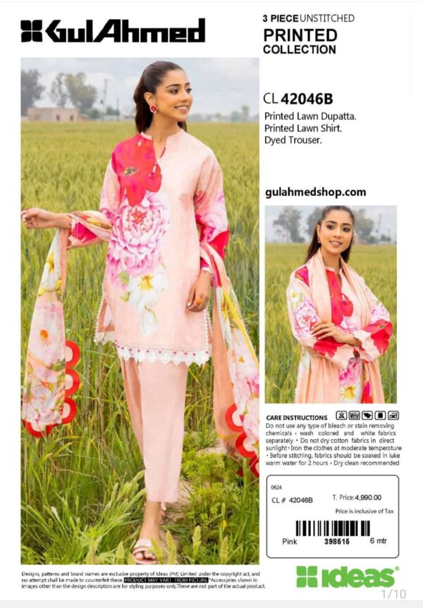 GUL AHMAD VOL 7 BY BRANDS LOVER UNSTITCHED LAWN 3PC SUIT NEW COLLECTION 2025 - Image 9