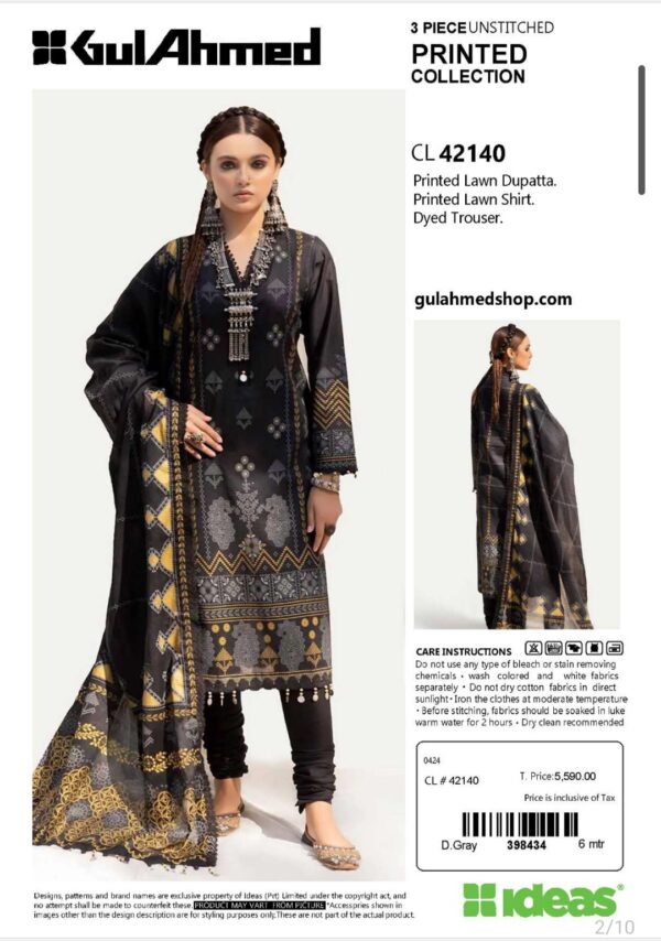 GUL AHMAD VOL 7 BY BRANDS LOVER UNSTITCHED LAWN 3PC SUIT NEW COLLECTION 2025 - Image 6