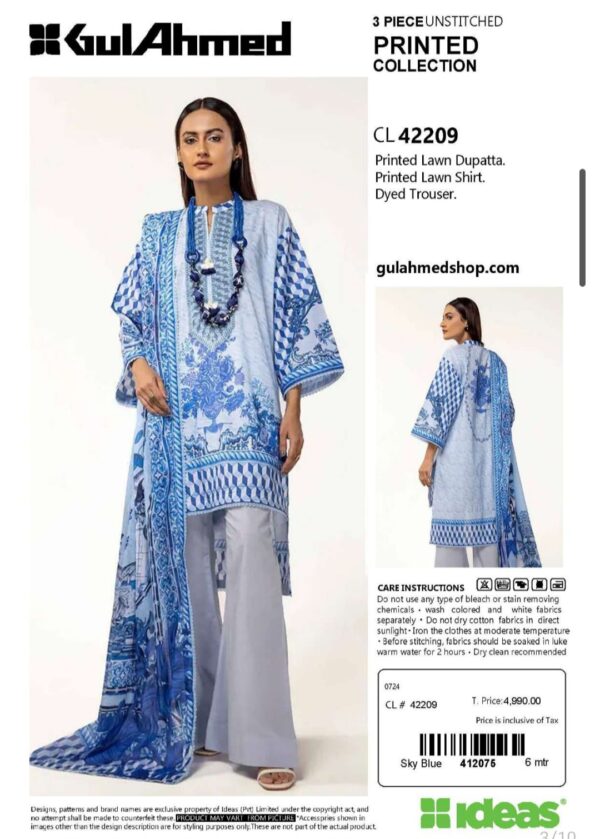 GUL AHMAD VOL 7 BY BRANDS LOVER UNSTITCHED LAWN 3PC SUIT NEW COLLECTION 2025 - Image 11