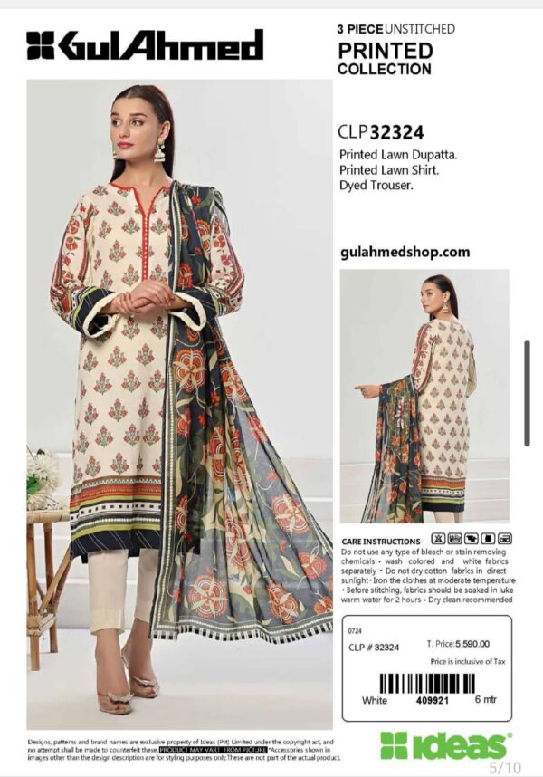 GUL AHMAD VOL 7 BY BRANDS LOVER UNSTITCHED LAWN 3PC SUIT NEW COLLECTION 2025 - Image 7