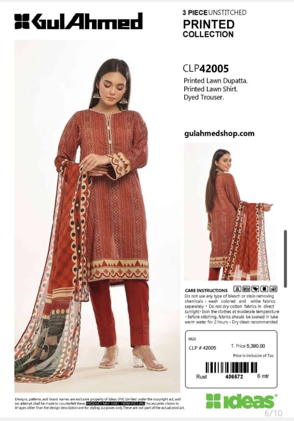 GUL AHMAD VOL 7 BY BRANDS LOVER UNSTITCHED LAWN 3PC SUIT NEW COLLECTION 2025 - Image 10