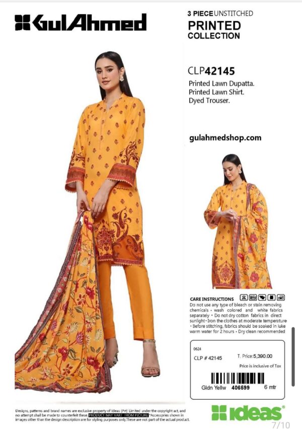 GUL AHMAD VOL 7 BY BRANDS LOVER UNSTITCHED LAWN 3PC SUIT NEW COLLECTION 2025 - Image 8