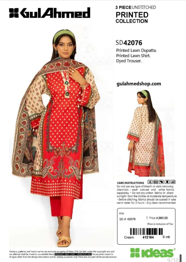 GUL AHMAD VOL 7 BY BRANDS LOVER UNSTITCHED LAWN 3PC SUIT NEW COLLECTION 2025 - Image 4