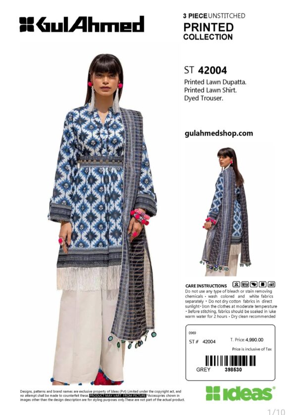 GUL AHMAD VOL 18 BY BRAND'S LOVER UNSTITCHED LAWN 3 PC SUIT NEW COLLECTION 2025 - Image 7