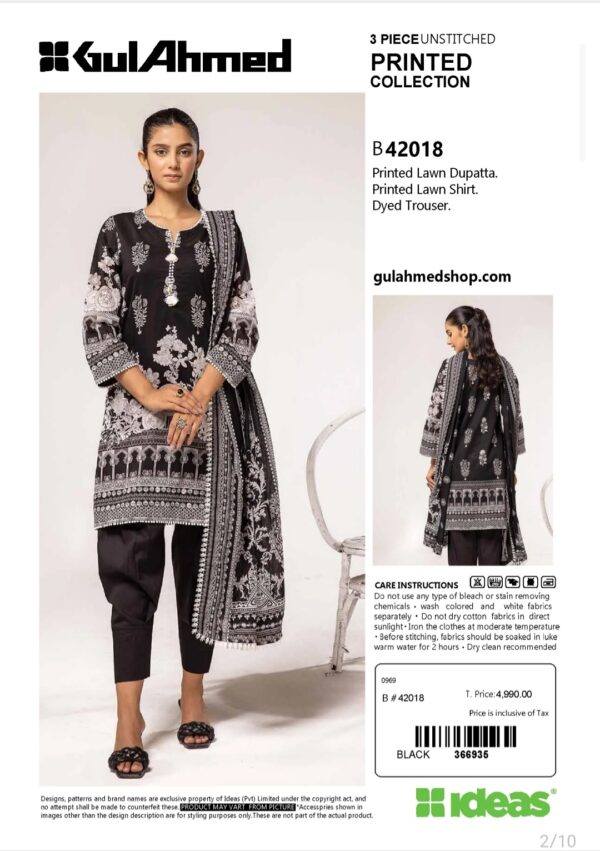 GUL AHMAD VOL 18 BY BRAND'S LOVER UNSTITCHED LAWN 3 PC SUIT NEW COLLECTION 2025 - Image 8