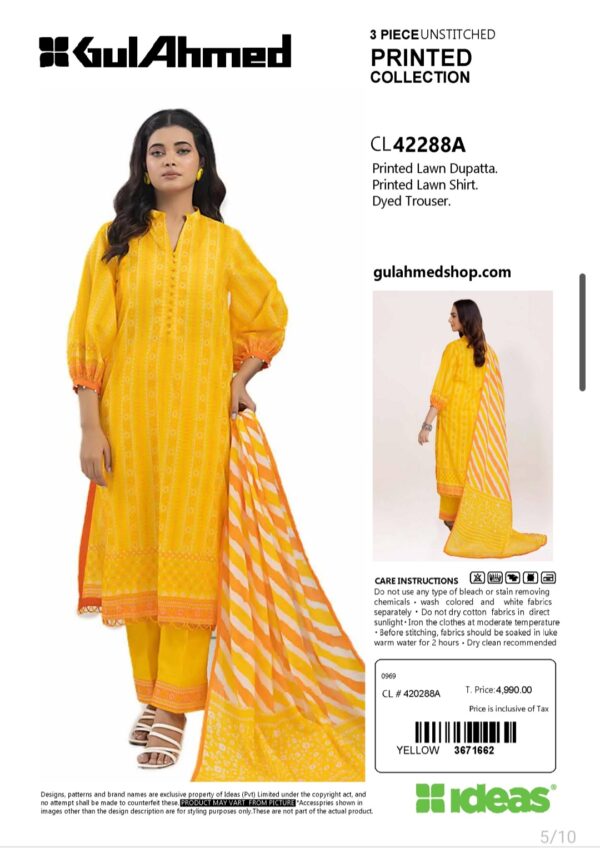 GUL AHMAD VOL 18 BY BRAND'S LOVER UNSTITCHED LAWN 3 PC SUIT NEW COLLECTION 2025 - Image 12