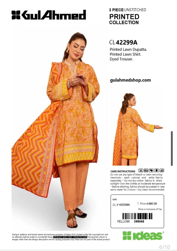 GUL AHMAD VOL 18 BY BRAND'S LOVER UNSTITCHED LAWN 3 PC SUIT NEW COLLECTION 2025 - Image 11