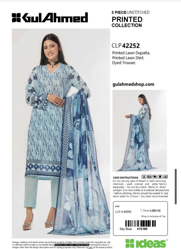 GUL AHMAD VOL 18 BY BRAND'S LOVER UNSTITCHED LAWN 3 PC SUIT NEW COLLECTION 2025 - Image 2