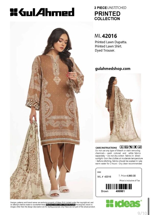 GUL AHMAD VOL 18 BY BRAND'S LOVER UNSTITCHED LAWN 3 PC SUIT NEW COLLECTION 2025 - Image 10
