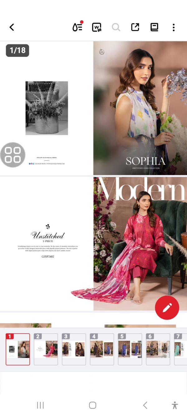 SOPHIA BY GULL JEE VOL 2 UNSTITCHED LAWN 3 PC SUIT BY BRANDS LOVER NEW COLLECTION 2025 - Image 15