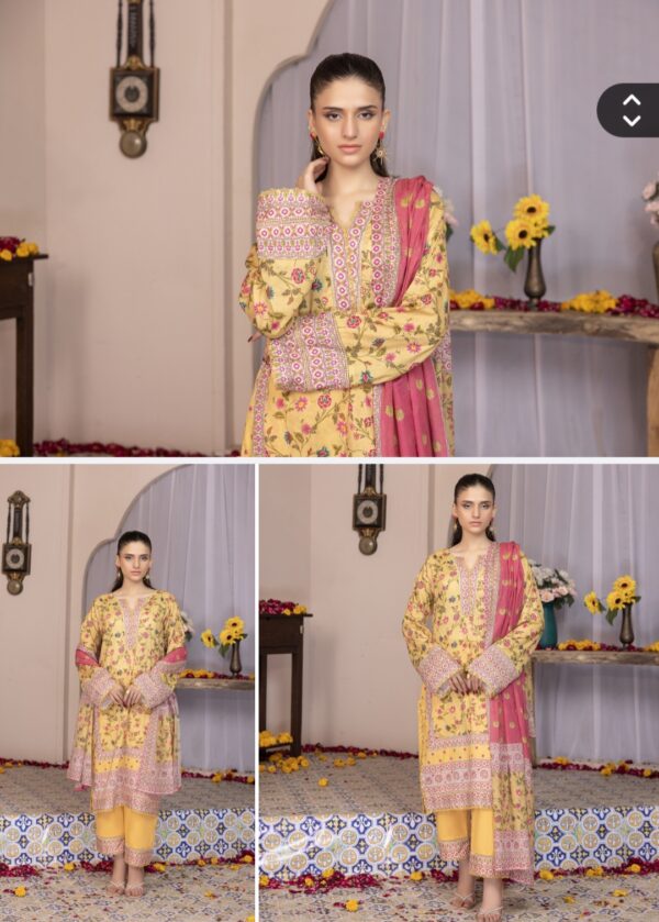 SALINA PRINTED LAWN VOL 9 BY BRANDS LOVER 3 PC UNSTITCHED LAWN SUIT NEW COLLECTION 2025 - Image 3