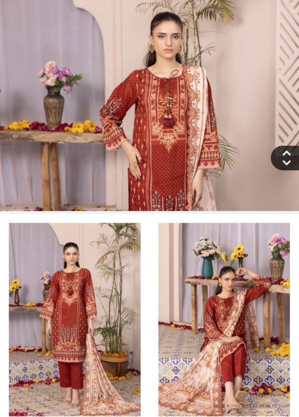 SALINA PRINTED LAWN VOL 9 BY BRANDS LOVER 3 PC UNSTITCHED LAWN SUIT NEW COLLECTION 2025 - Image 5