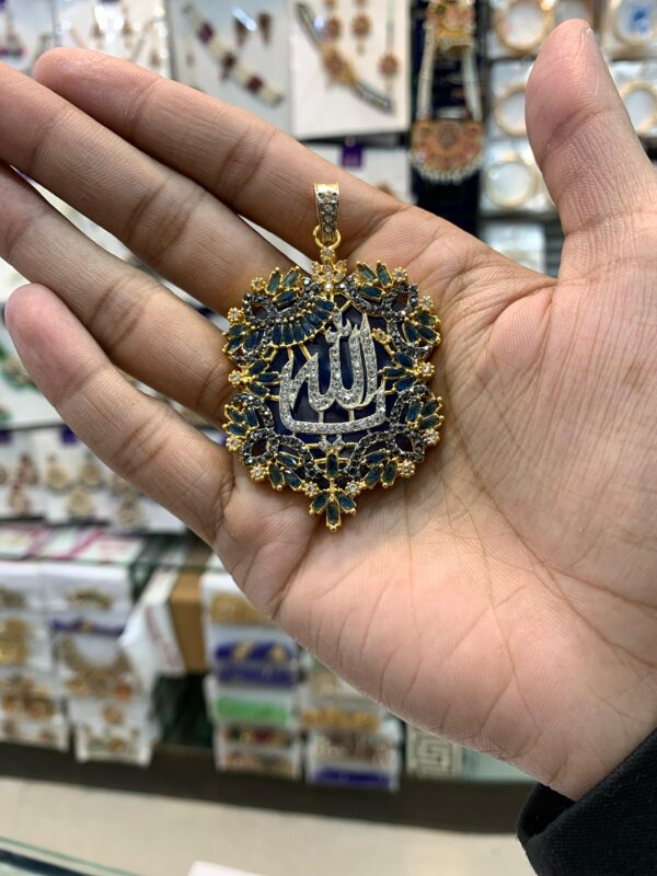 Casting Made Zircon Stones Allah Pendent Exclusive By Unique Fancy Jewelry - Image 4
