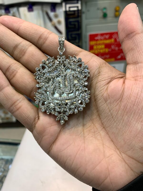 Casting Made Zircon Stones Allah Pendent Exclusive By Unique Fancy Jewelry - Image 5