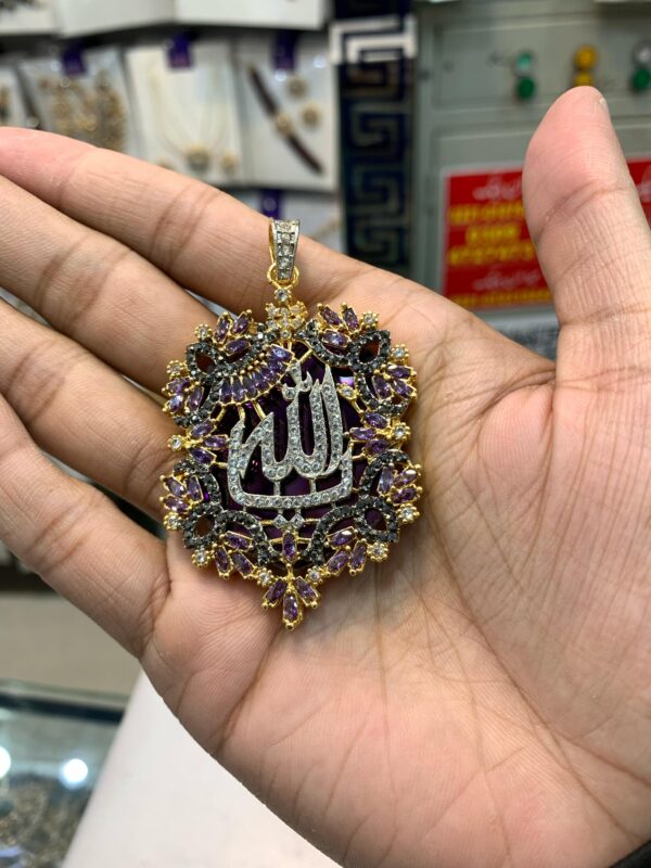 Casting Made Zircon Stones Allah Pendent Exclusive By Unique Fancy Jewelry - Image 8