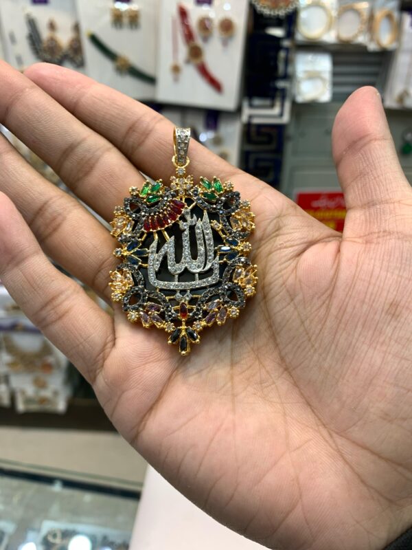 Casting Made Zircon Stones Allah Pendent Exclusive By Unique Fancy Jewelry - Image 7