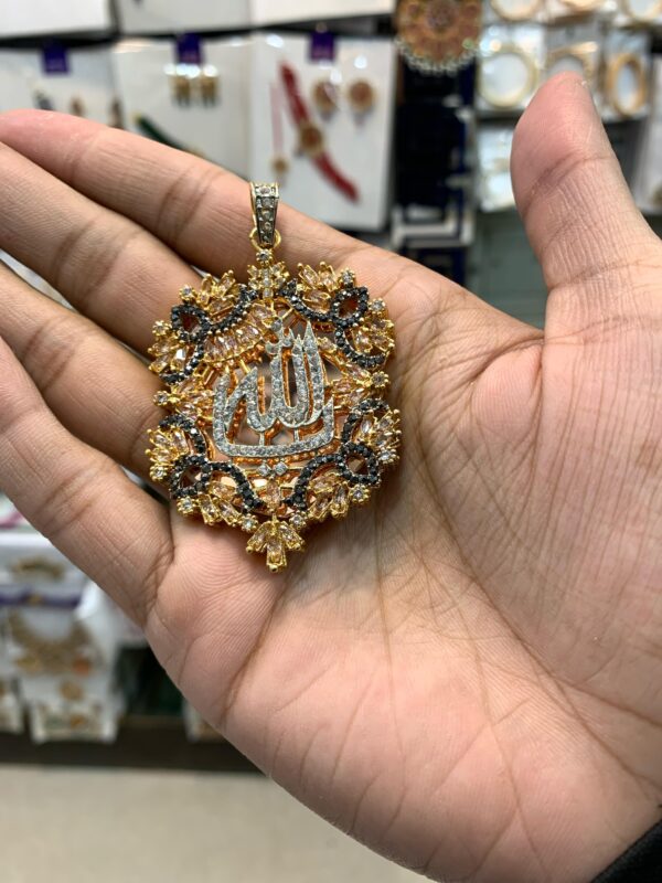 Casting Made Zircon Stones Allah Pendent Exclusive By Unique Fancy Jewelry - Image 9