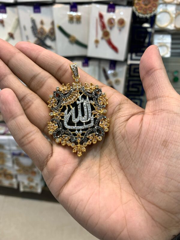 Casting Made Zircon Stones Allah Pendent Exclusive By Unique Fancy Jewelry - Image 11