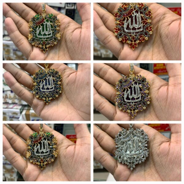 Casting Made Zircon Stones Allah Pendent Exclusive By Unique Fancy Jewelry