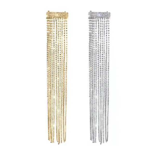 Shiny Hairpins, Long Chain Ponytail Clip for Women And Girls Available in Silver And Golden Color. - Image 6