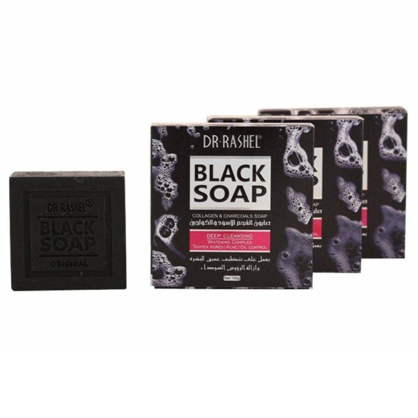 Dr.Rashel Collagen Charcoal Black Soap Deep Cleansing Facial Soap Tighten Pores, Acne & Oil Control, 100 g. - Image 9