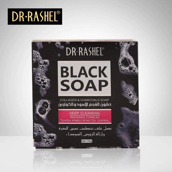 Dr.Rashel Collagen Charcoal Black Soap Deep Cleansing Facial Soap Tighten Pores, Acne & Oil Control, 100 g. - Image 7