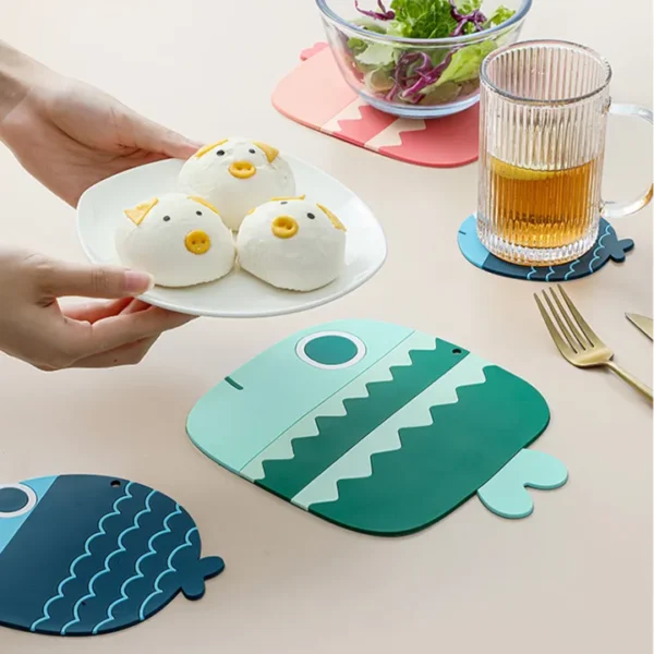 Fish Shaped Drink Coaster, Table Mat Waterproof, Dish Cup Pad, Pot Holder. - Image 3