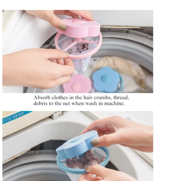Reusable Washing Machine Lint Catcher Washing Machine Lint Mesh Bag Hair Filter Net Pouch - Image 2