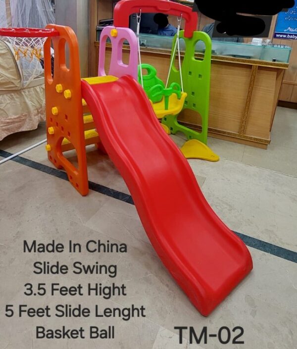 Imported Kids Slide & Swing With Basket Ball & Music,BZ:TM-02 - Image 2