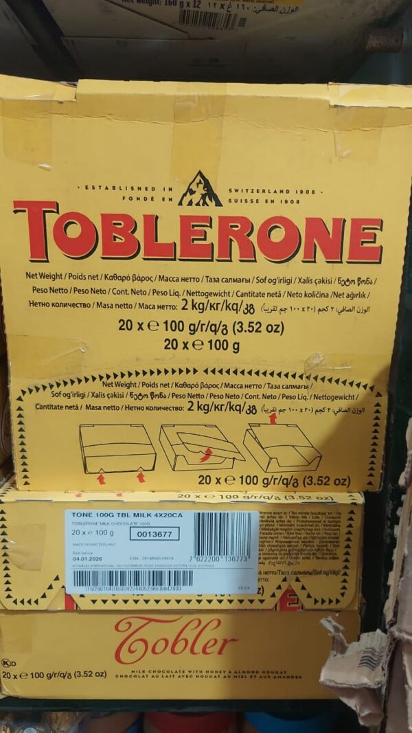 Original Toblerone Dark Chocolate Swiss Dark Chocolate With Honey & Almond Nougat Format Of Swiss Mountains(20*100G) - Image 5