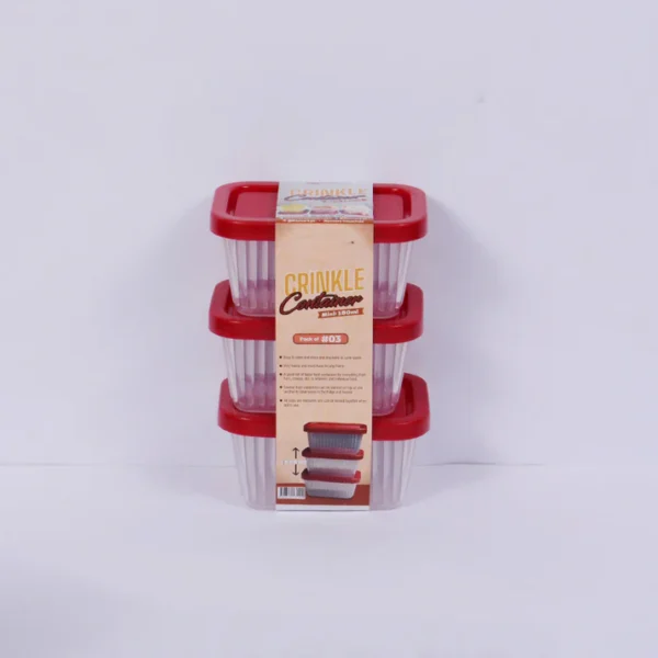 Pack of 3 Mini Crinkle Food Container 150ml - Image 3