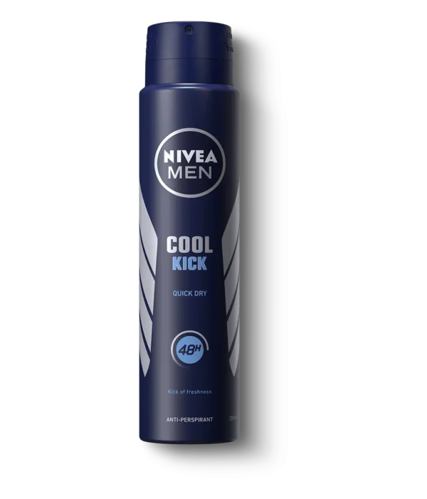 NIVEA Men Cool Kick Deodorant Spray, Deodorant for Men, For 48 Hours Intense Freshness, 250 ml.