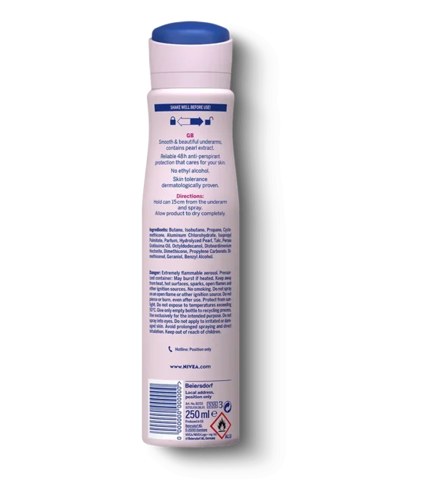 NIVEA Pearl & Beauty deodorant for smooth & beautiful Underarms, 48 H reliable protection, For Women, 250 ml - Image 3