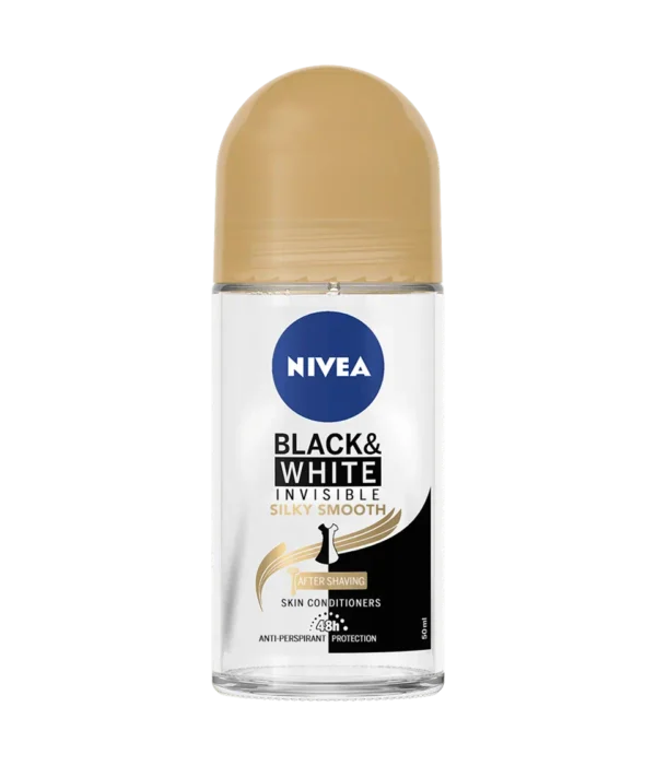 Nivea Black & White Silky Smooth Anti persipirant Deodorant Roll On, 50 ml.