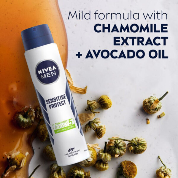 Nivea Men Sensitive Protect Body Spray, Quick Dry Deodorant Spray 150 ml. - Image 3