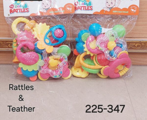 Baby Rattle & Teather Set - Colorful & Fun Sensory Toys for Babies (3M+),BZ: 225-347