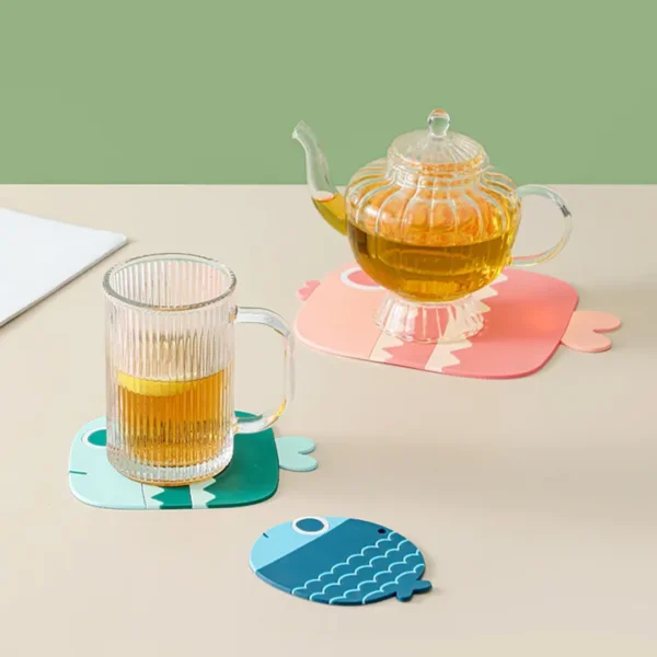 Fish Shaped Drink Coaster, Table Mat Waterproof, Dish Cup Pad, Pot Holder. - Image 2