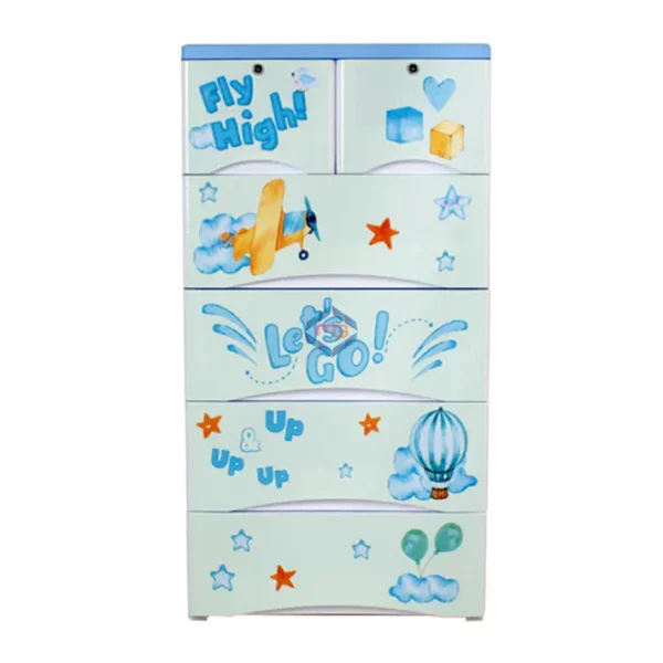 Fly High Cartoon Drawer Wardrobe  Plastic Drawers Cabinet Fly High Drawer 4+2:,BZ