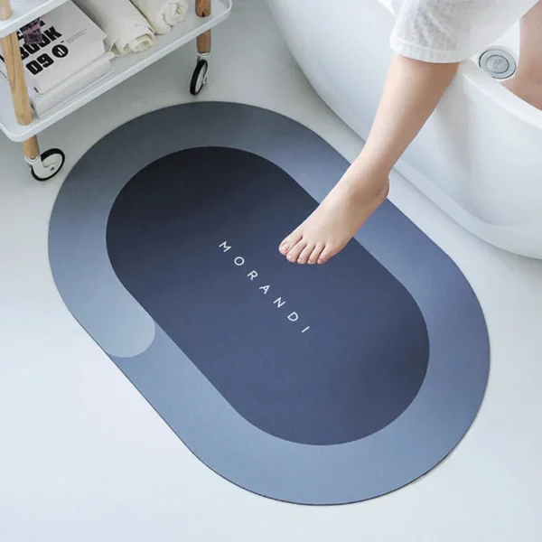 Oval Bathroom Modern Non-Slip Water-Super Absorbent Diatom Mud Floor Mat