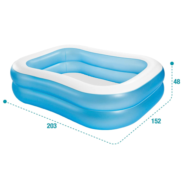 INTEX Swim Center Family Swimming Pool White Blue (80"X60"X19") 57810 - Image 4