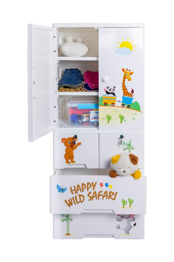 Safari Theme 6 Layer Wardrobe, BZ-2222