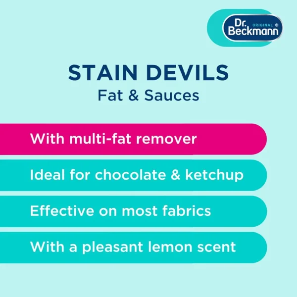 Dr.Beckmann Stain Devils Fat & Sauces With Multi Fat Remover, 100% Recyclable, 50 ml. - Image 3