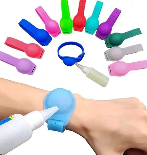 Silicon Sanitizer Dispenser Band, Watch Bracelet, Wrist Band for Kids and Adults with Empty Refill Bottle (1 pc). - Image 3