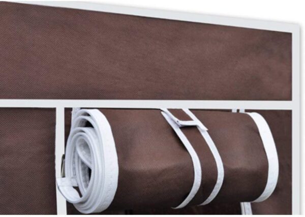 Portable Wardrobe Closet, 47 Inch Clothes Storage Organizer Shelves Rack, Non-Woven Fabric Cover Standing Closet with 2 Hanging Rods, Extra Durable, Quick and Easy Assembly (Wine Red) BZ: 88130 B - Image 5