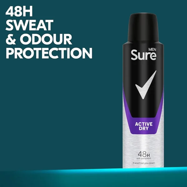 Sure Men Active Dry Anti-Perspirant Deodorant Spray, 200ml - Image 2