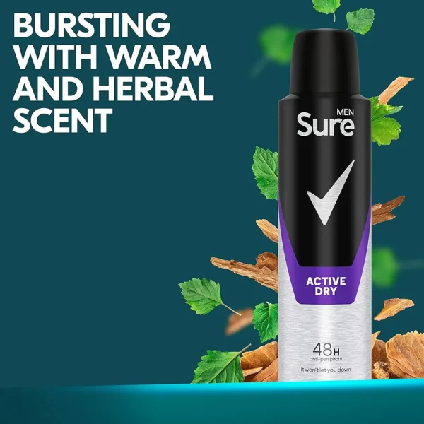 Sure Men Active Dry Anti-Perspirant Deodorant Spray, 200ml