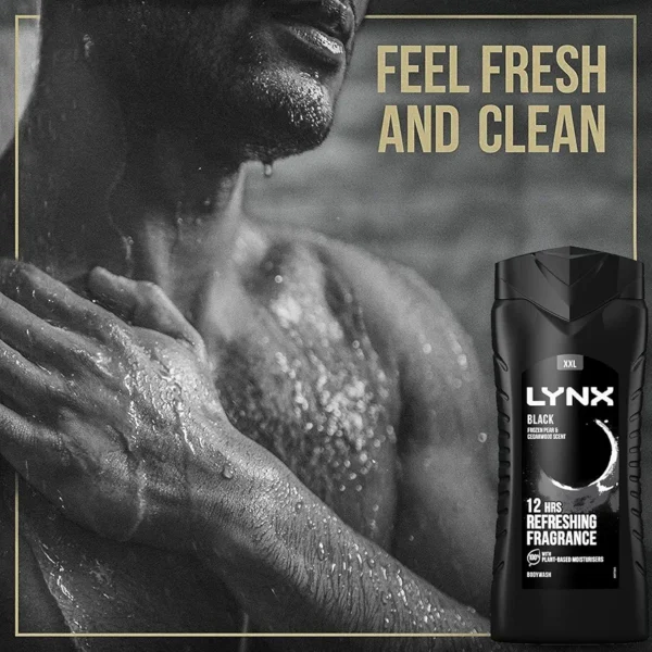 Lynx Black Body Wash, Shower Gel For Men, 225 ml. - Image 4