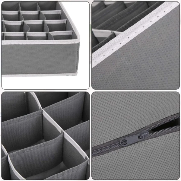 Socks Drawer Organizer Divider, 24 Cells Box Foldable Socks Organizer - Image 2